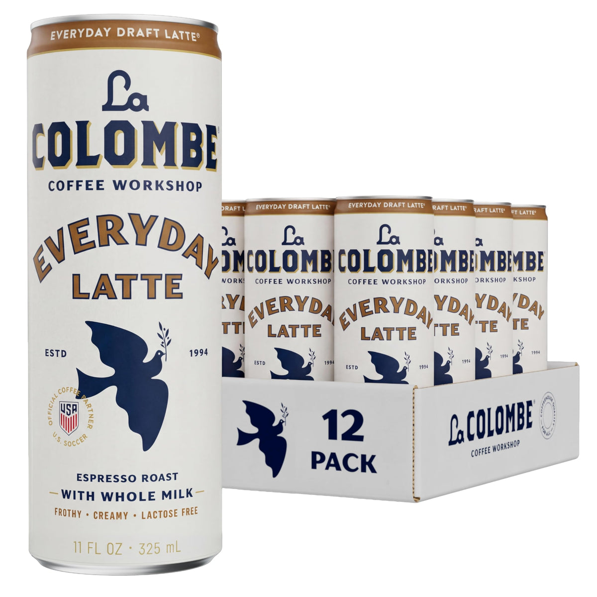 La Colombe Coffee, Triple Draft Latte, 11 fl oz Cans (Pack of 12), Coffeehouse Quality Cold Brew, Specialty Grade Coffee Beans, Ready-to-Drink On-the-Go