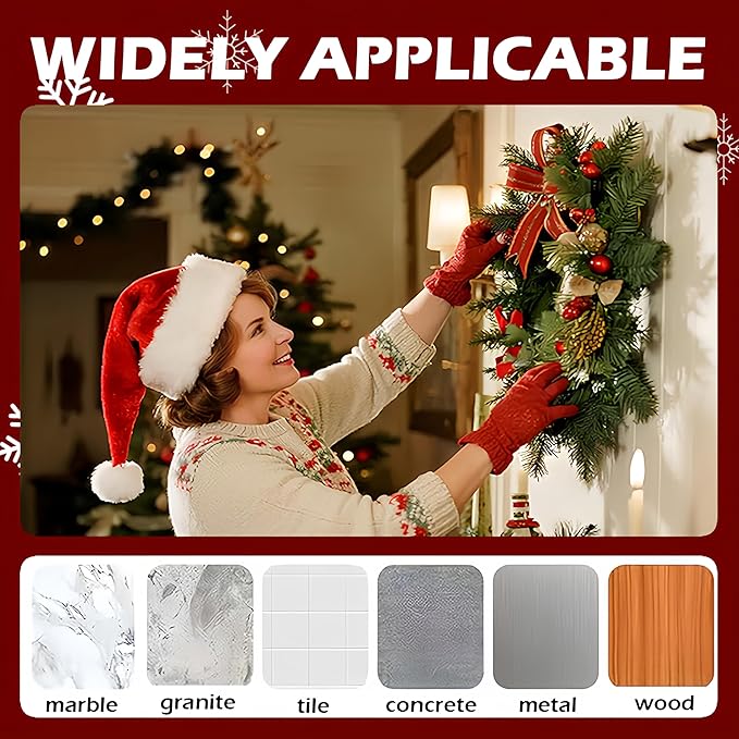 Suction Cup Hooks for Wreaths on Glass, 2026 Upgrade No Drill Towel Hooks Stainless Steel Waterproof Suction Cup Hooks, Wreath Hanger for Front Door for Kitchen, Bedroom (2, White)