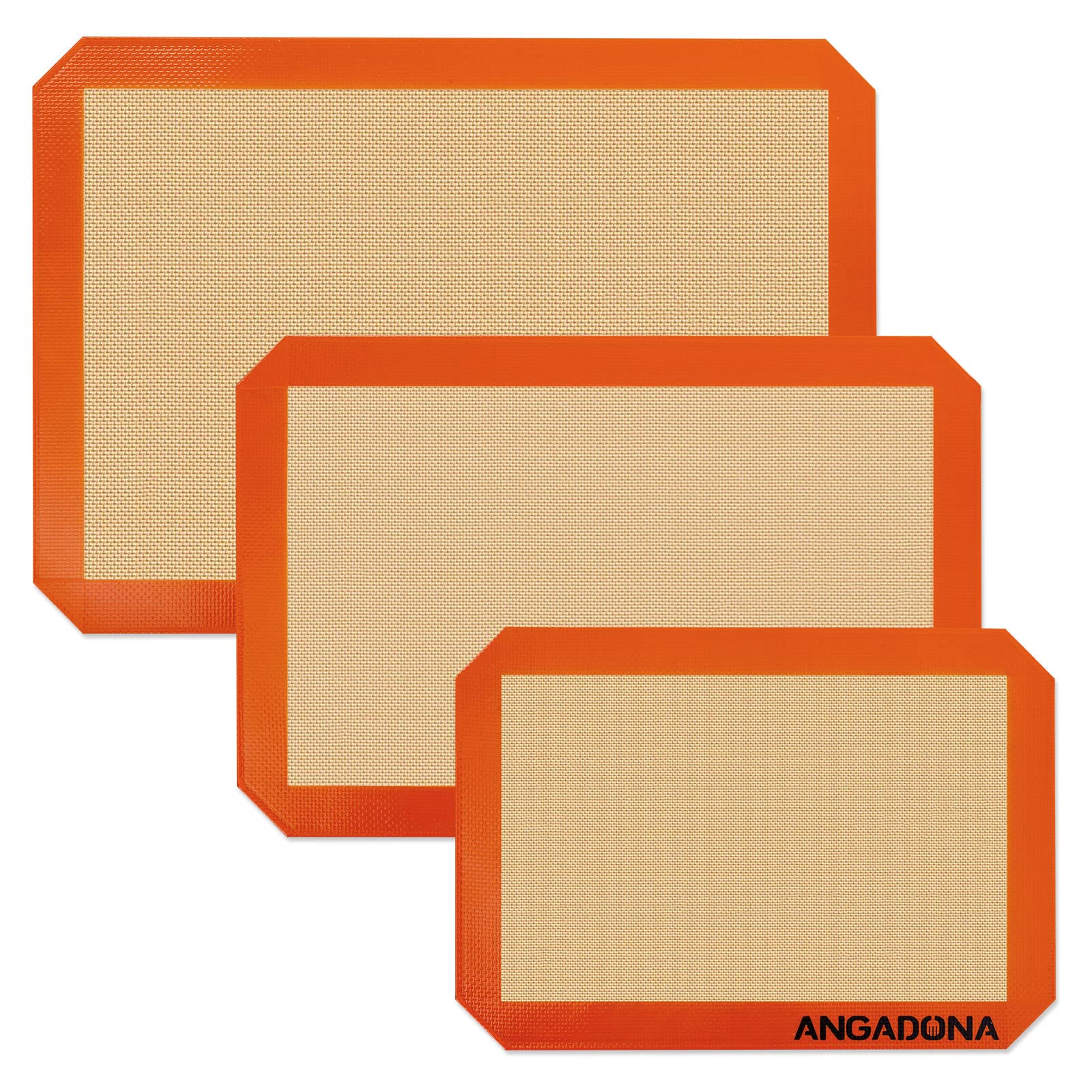 Silicone Baking Mat Sheets Set, Easy Clean &Non-Stick Food Grade Reusable Baking Mat, 1 Half Sheet+ 1 Jelly roll+1 Quarter sheet Baking Mats for Oven, Make Macarons, Cookies, Pizza, Bread and Pastry