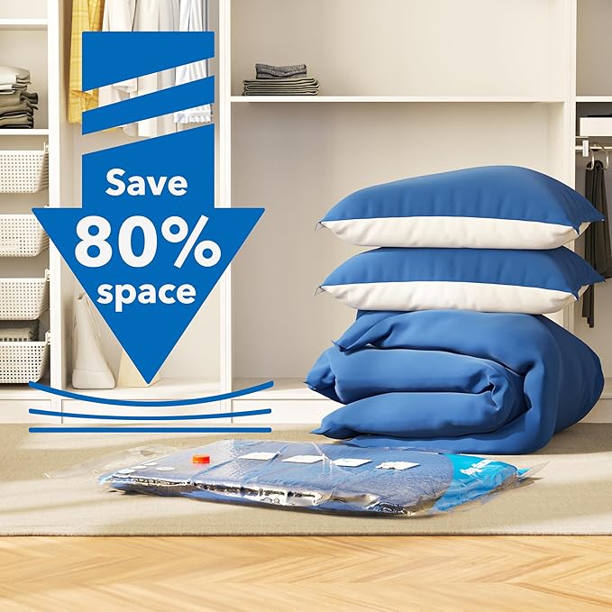 Travel Vacuum Bags With Pump,Vacuum Storage Bags with Electric Pump 8 Combo (2 J/2 L/2 M/2 Small), Plastic Packaging Bags,Travel Vacuum Bag For Luggage,Clothes, Pillows, Comforters, Blankets, Bedding