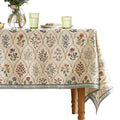 ISAENNE Designer Linen Square Large Tablecloth,67"x67"-Serenity G