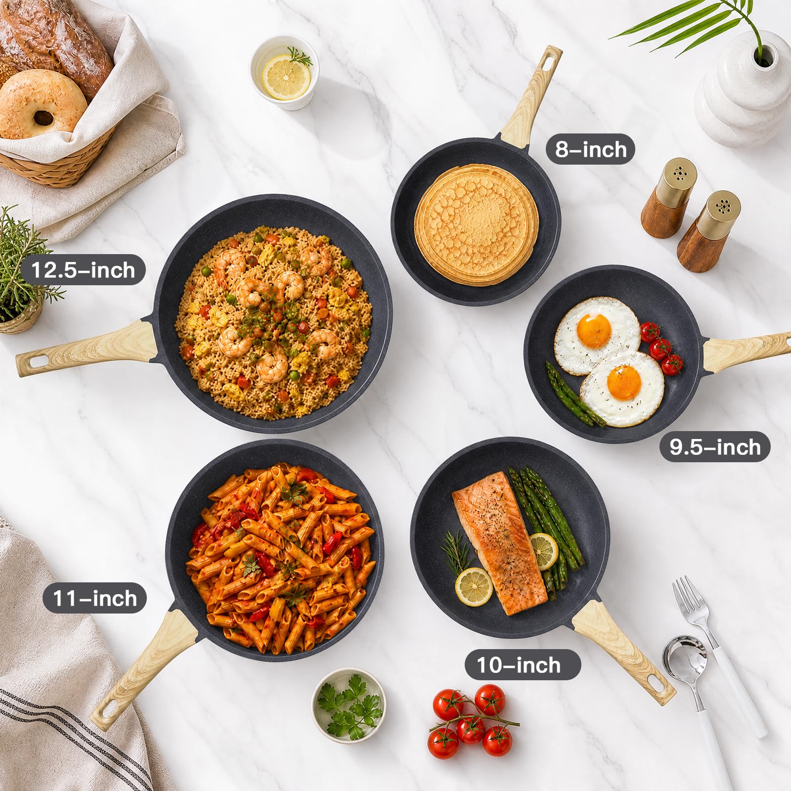 GiPP Ceramic Nonstick Frying Pan - 10 Inch Healthy Non-Toxic Non Stick Skillet Omelette Pans, Induction Compatible Chef Pan, PFAS & PFOA-Free, Dishwasher Safe, Stay Cool Handles Visit the Store