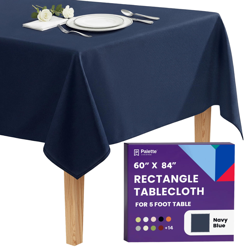 Gee Di Moda Rectangle Tablecloth - 60 x 84 Inch Lavender Table Cloth for 5 Foot Rectangle Tables - Heavy Duty Washable Fabric - for Holiday Party, Dinner, Weddings, Baby Shower & Events