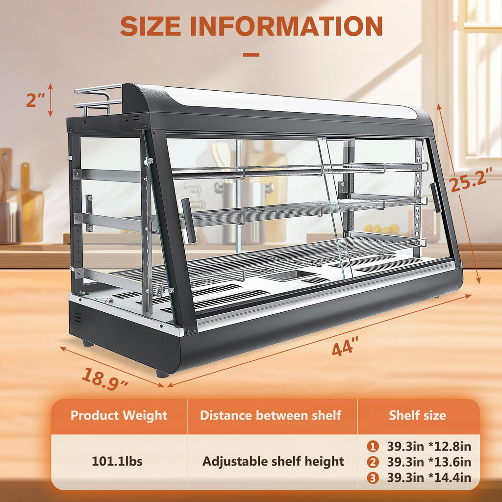 Whalefall 3-Tier Food Warmer with top Holder,tri-Color Lighting