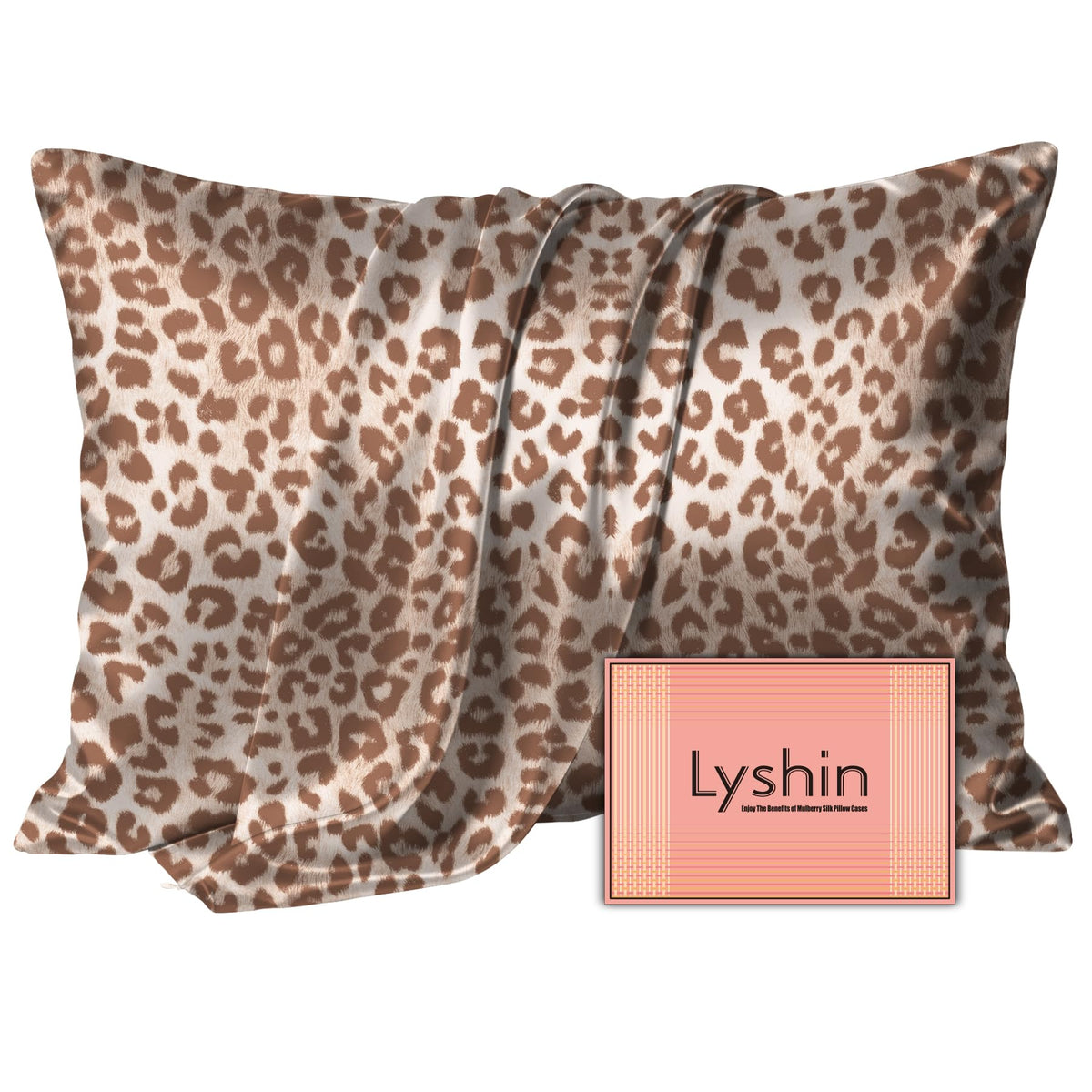 LYSHIN Silk Pillow Cases 2 Pack King Size with Zipper, Champagne