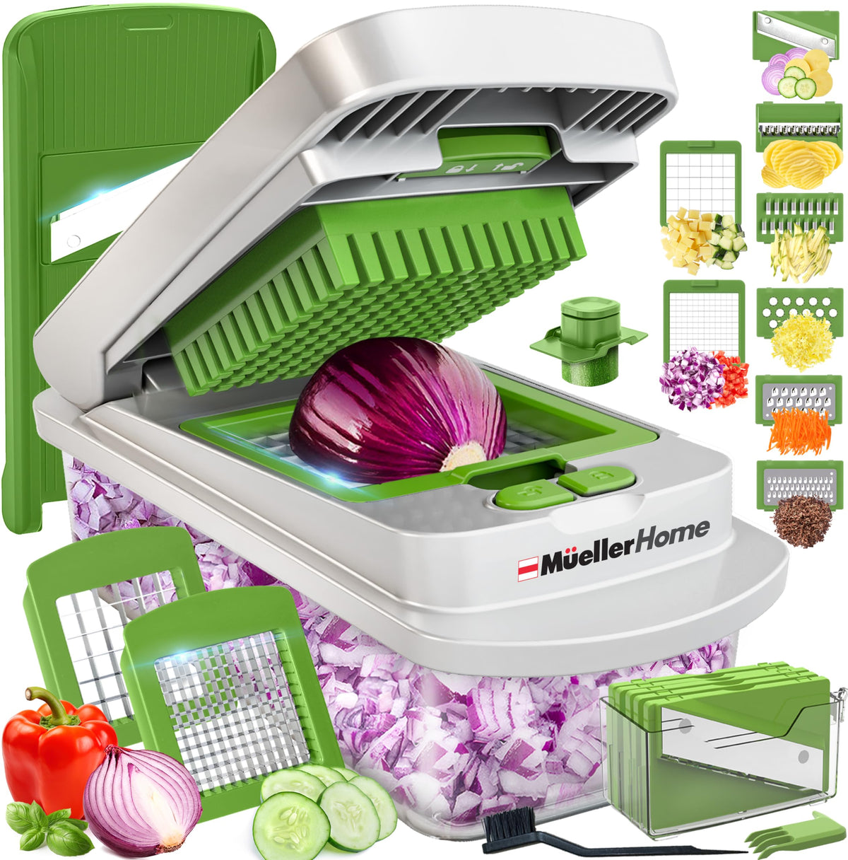 Mueller The Real Original Pro Vegetable Chopper & Mandoline Slicer, 10-in-1