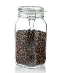Bormioli Rocco Fido Glass Jar - 50.75 oz Large Airtight Container with Clamp Lid & Rubber Seal, BPA-Free Italian Glass Canister for Pantry Display, Decorative Kitchen Storage, Events & Weddings
