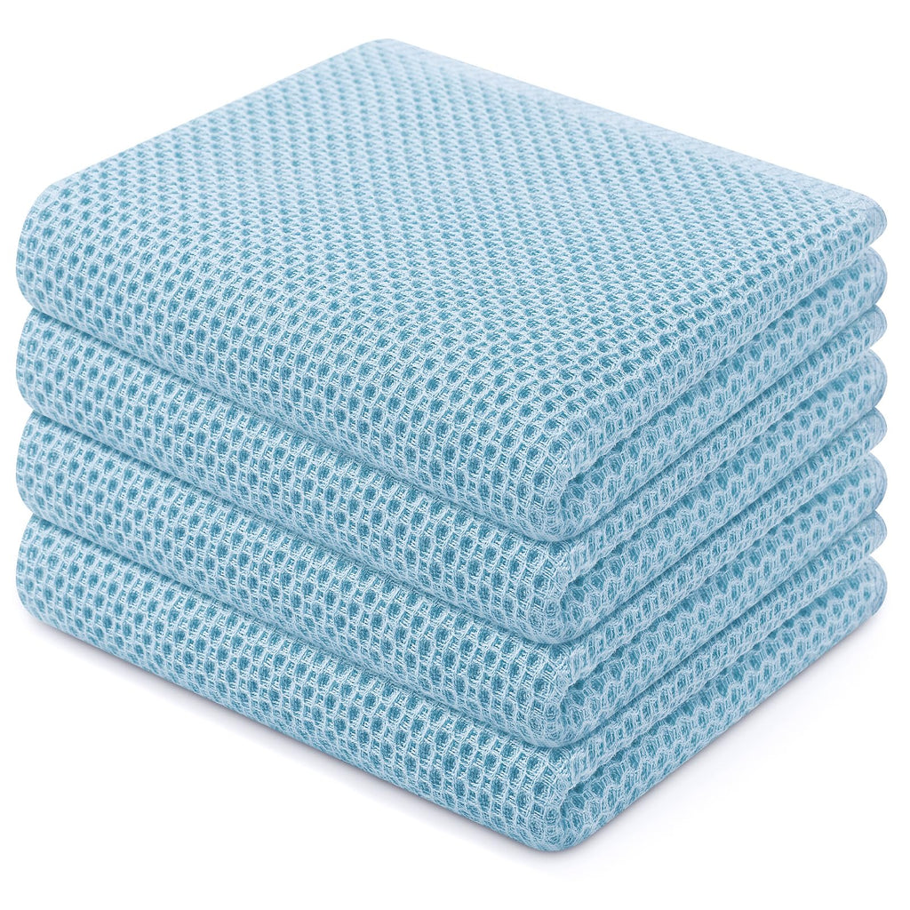 Homaxy 100% Cotton Waffle Weave Kitchen Dish Cloths, Ultra Soft Absorbent Quick Drying Dish Towels, 12 x 12 Inches — 12 x 12 - 12 Pack — 13 X 28 - 4 Pack