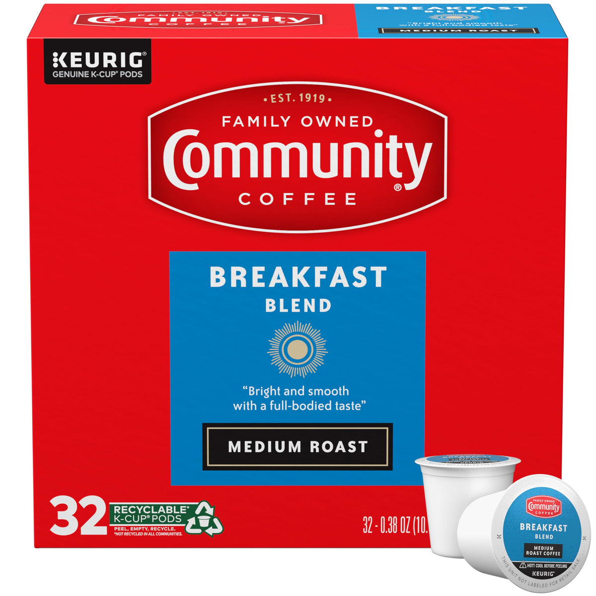 Community Coffee Grandma's Sugar Cookie Keurig K-Cup Pods, Limited Edition Holiday Flavor, Natural Ingredients, 10 Count (Pack of 1)