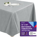 Gee Di Moda Rectangle Tablecloth - 90 x 156 Inch Silver Table Cloth for 8 Foot Tables with Floor-Length Drop - Heavy Duty Washable Fabric for Holiday Party, Dinner, Weddings & Baby Shower