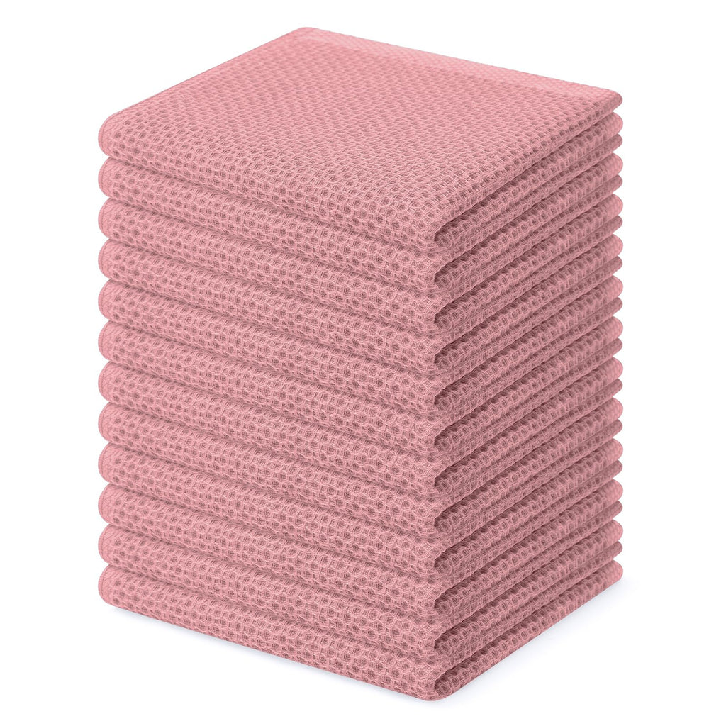 Homaxy 100% Cotton Waffle Weave Kitchen Dish Cloths 12-Pack, Coffee