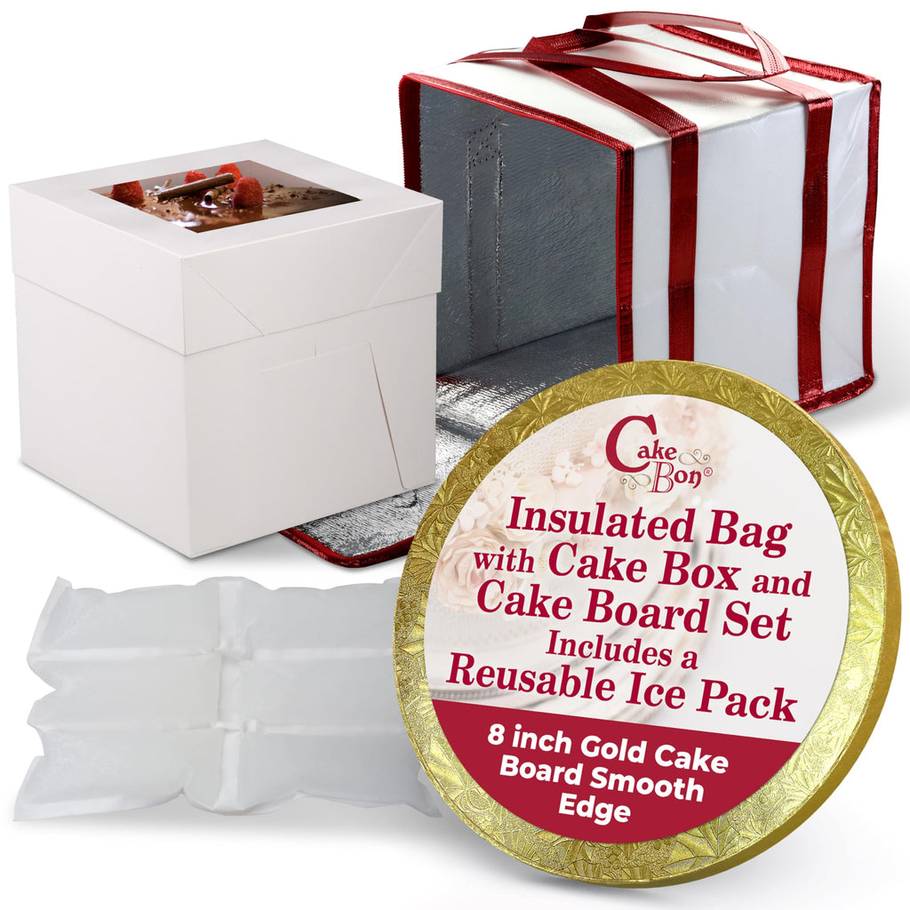 Cakebon 12" Insulated Cake Bag with Ice Pack Cooler Carrier 1Pack