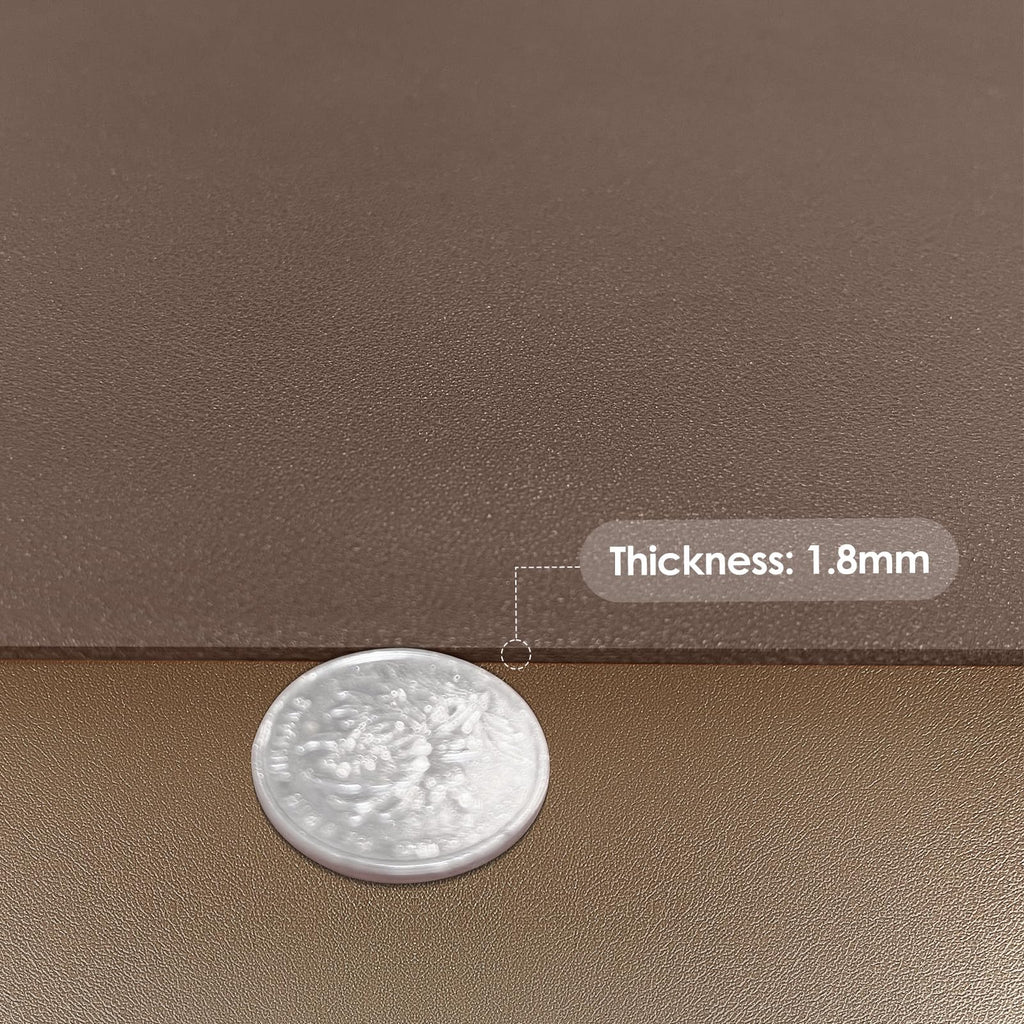 Zinkooat Faux Leather Table Cover,1.8mm Thick,30x60 Inch Desk Cover,Large Desk Mat,Table Protector,Table Cover Protector,Desk Covers On Top of Desks(Mud Color+Champagne Gold,30x60)