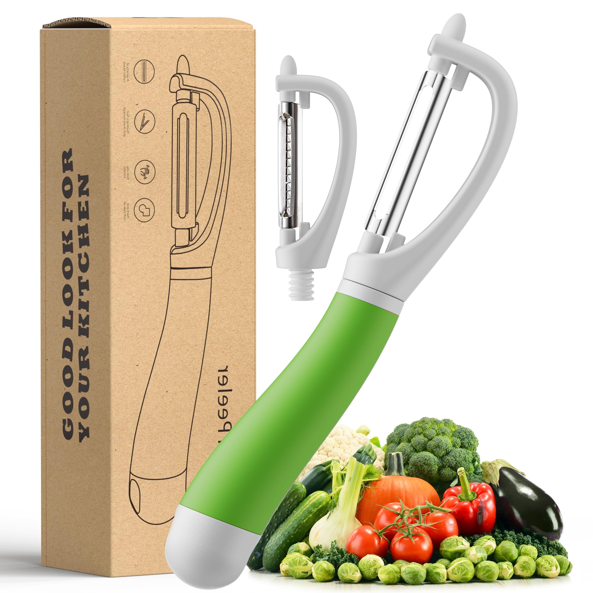 Li&Zhao Vegetable Peelers - Potato Peelers Fruit Peeler Veggie Peeler Carrot Peeler Apple Peeler Garlic Peeler kitchen tools Corn Peeler(2 Blades)