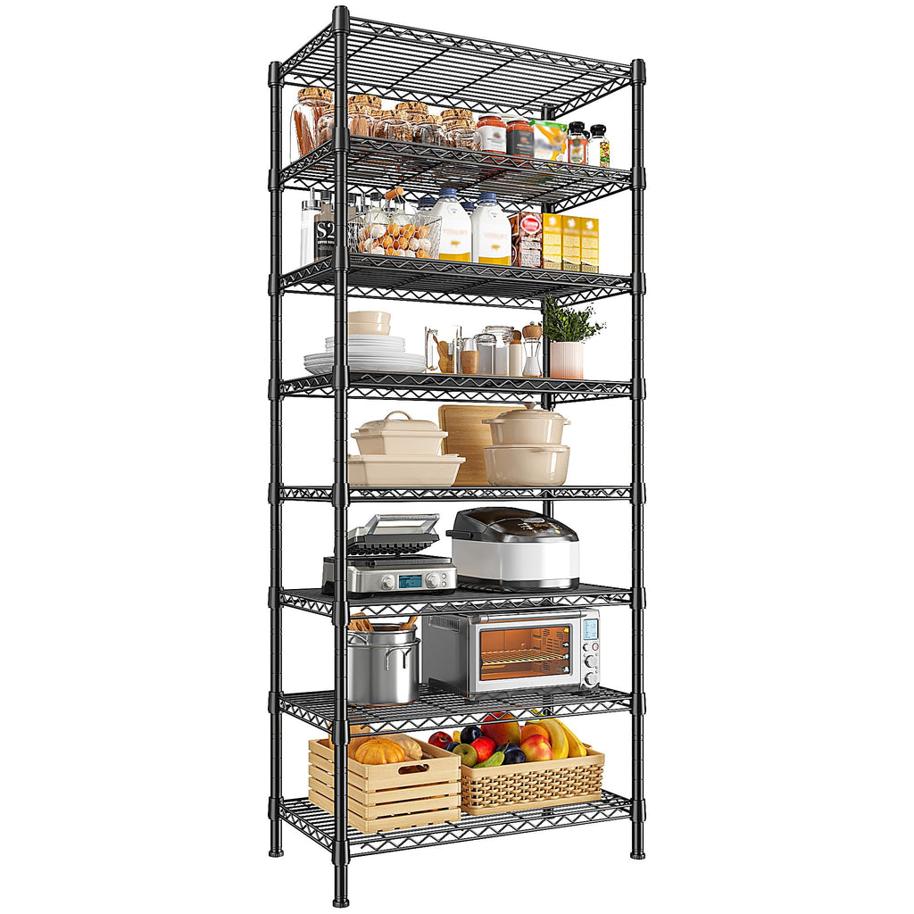 DurayLoly 8-Tier Wire Shelving Unit,1200LBS Storage Shelves,Pantry Kitchen