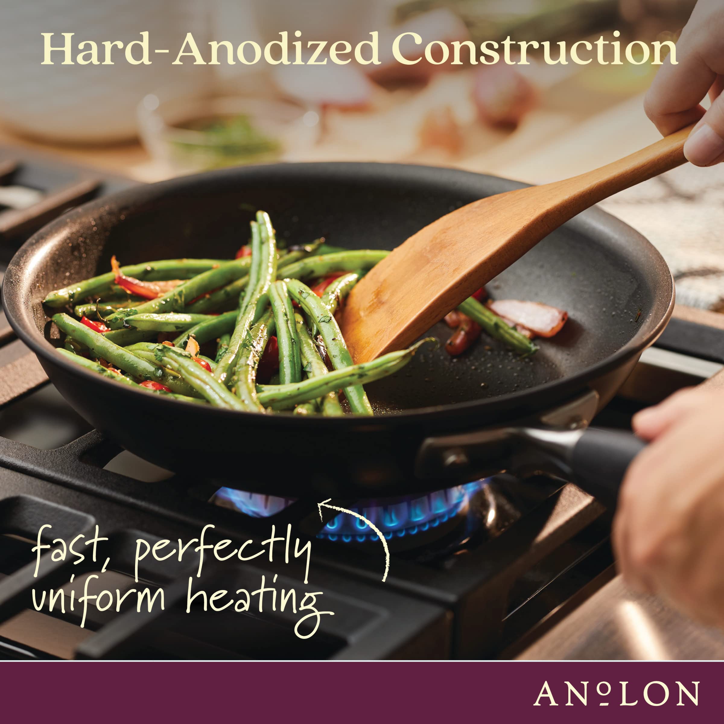 Anolon Advanced Home Hard-Anodized Nonstick Frying Pan, 10.25-Inch Nonstick Pan, Onyx