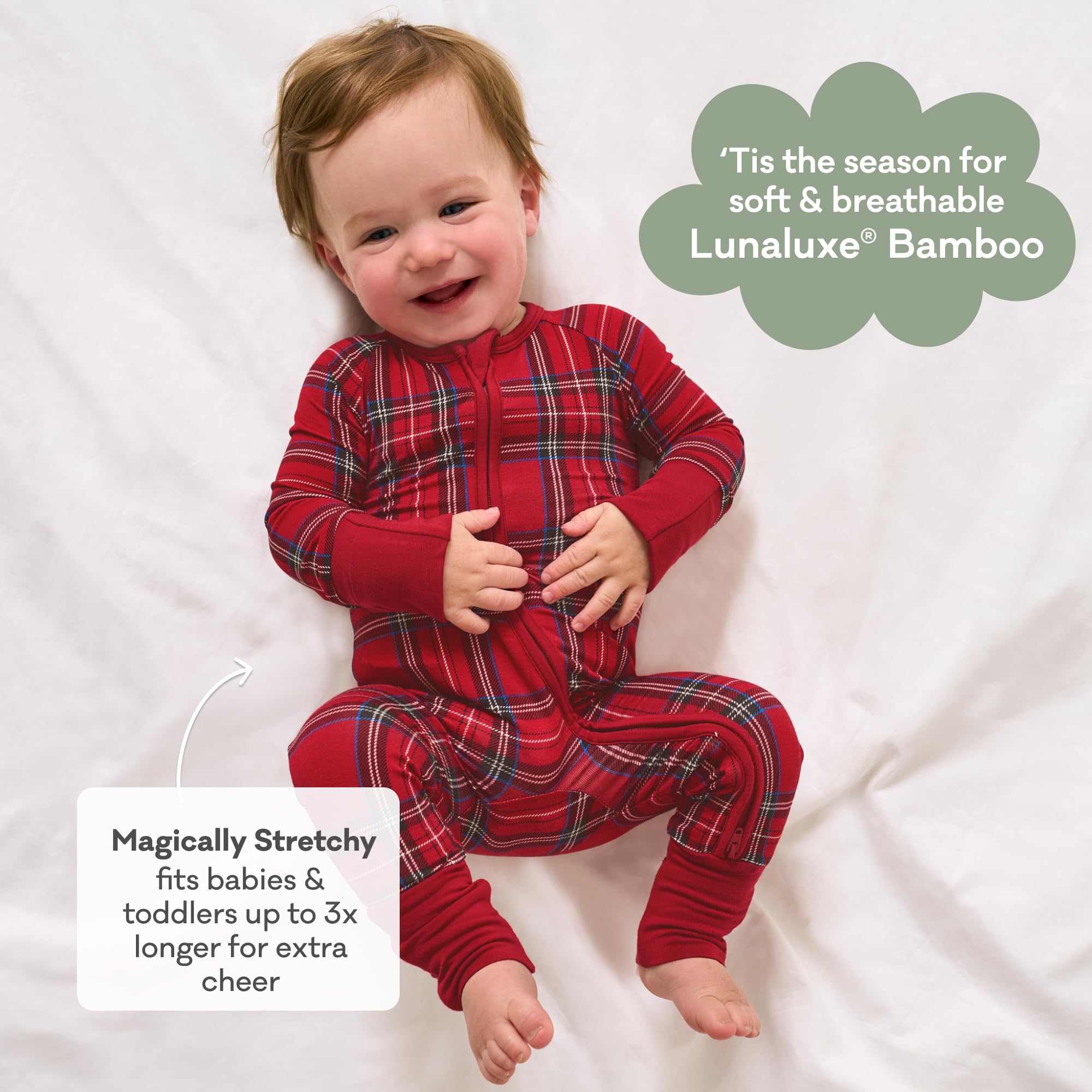 Little Sleepies Baby Christmas Pajamas, Holiday Plaid, 3-6 months