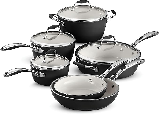 Tramontina Ceramica Deluxe 8-Pc Pots and Pans Set with Lids