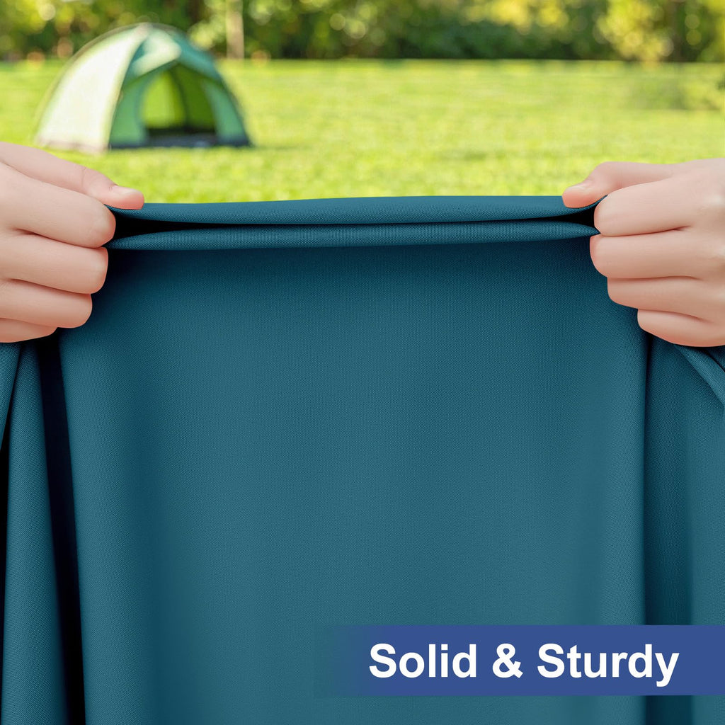 homing Rectangle Table Cloth Cover, Water-Resistant Polyester Elastic Fitted Tablecloth, Fits for 6 Foot Folding Tables, Washable Table Protector for Picnic, Camping, Outdoor (Peacock Blue, 30" x 72")