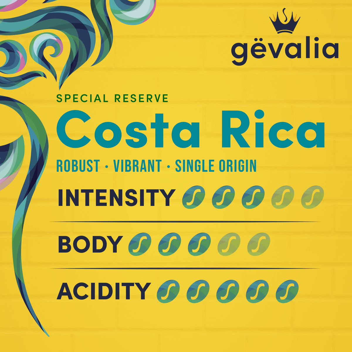 Gevalia Kaffe Special Reserve Costa Rica Medium Roast K-Cup Coffee Pods (10 Pods)