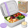 Stainless Steel Bento Box + Condiment Container - Lavender, 27oz / 0.8 L
