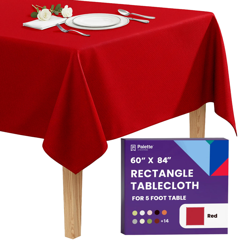 Gee Di Moda Rectangle Tablecloth - 60 x 84 Inch Lavender Table Cloth for 5 Foot Rectangle Tables - Heavy Duty Washable Fabric - for Holiday Party, Dinner, Weddings, Baby Shower & Events