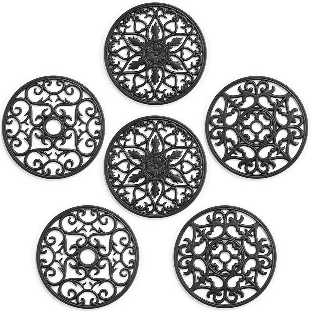 SMARTAKE 6 Set Silicone Trivet Mats for Hot Dishes Pots and Pans (Red)