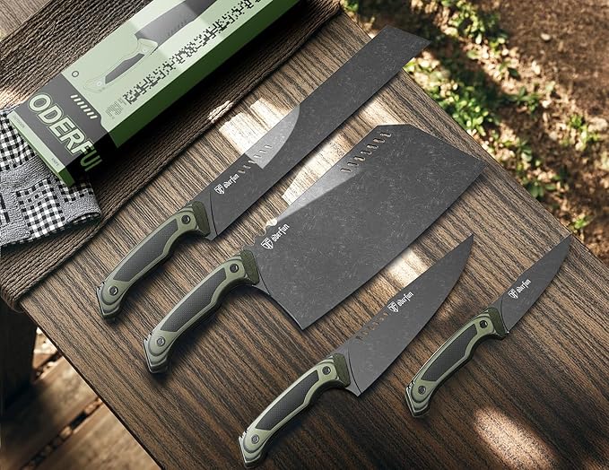 8 Inch Professional Chef Knife - German Steel Blade with G10 Handle & Full-Tang Construction - Outdoor Kitchen & Survival Gyuto Design - Knife For Men