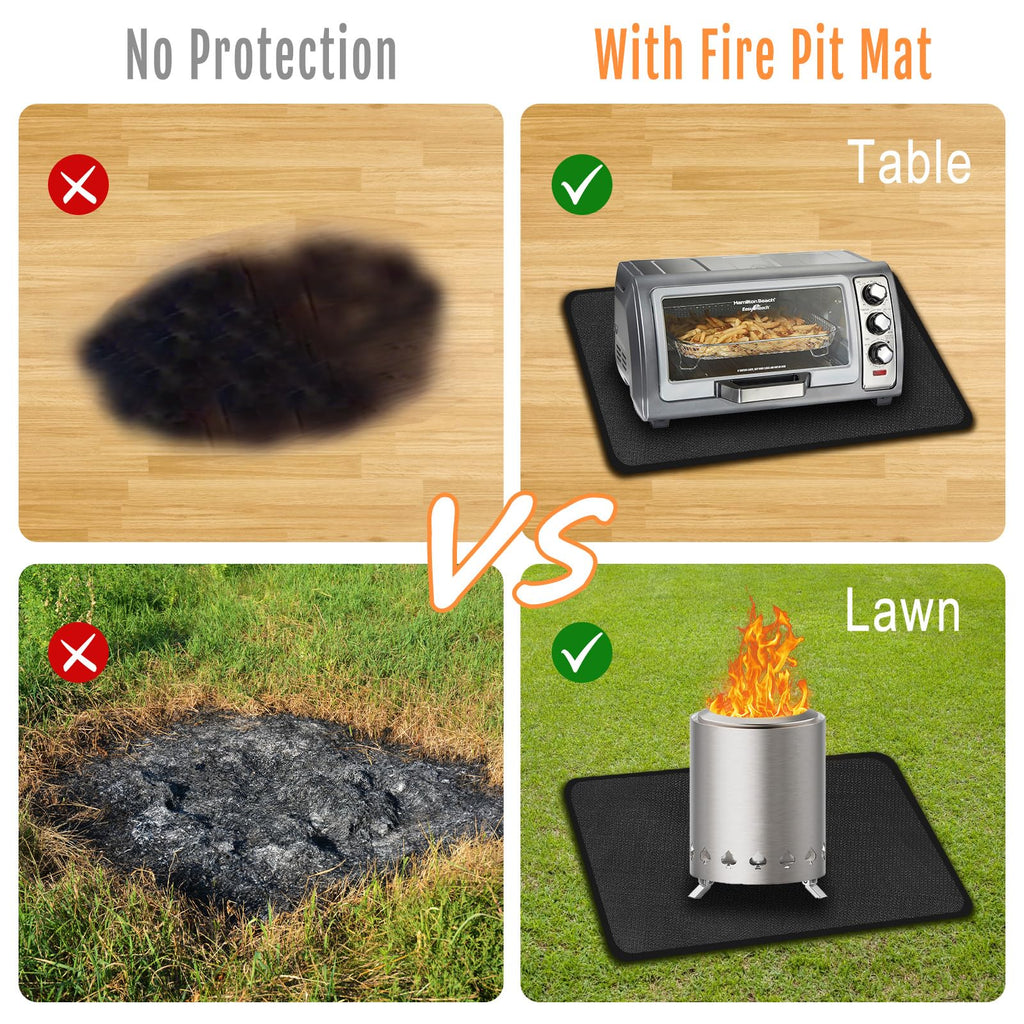 CowCity 24x18 Inch Heat Resistant Mat for Under Grill Tabletop
