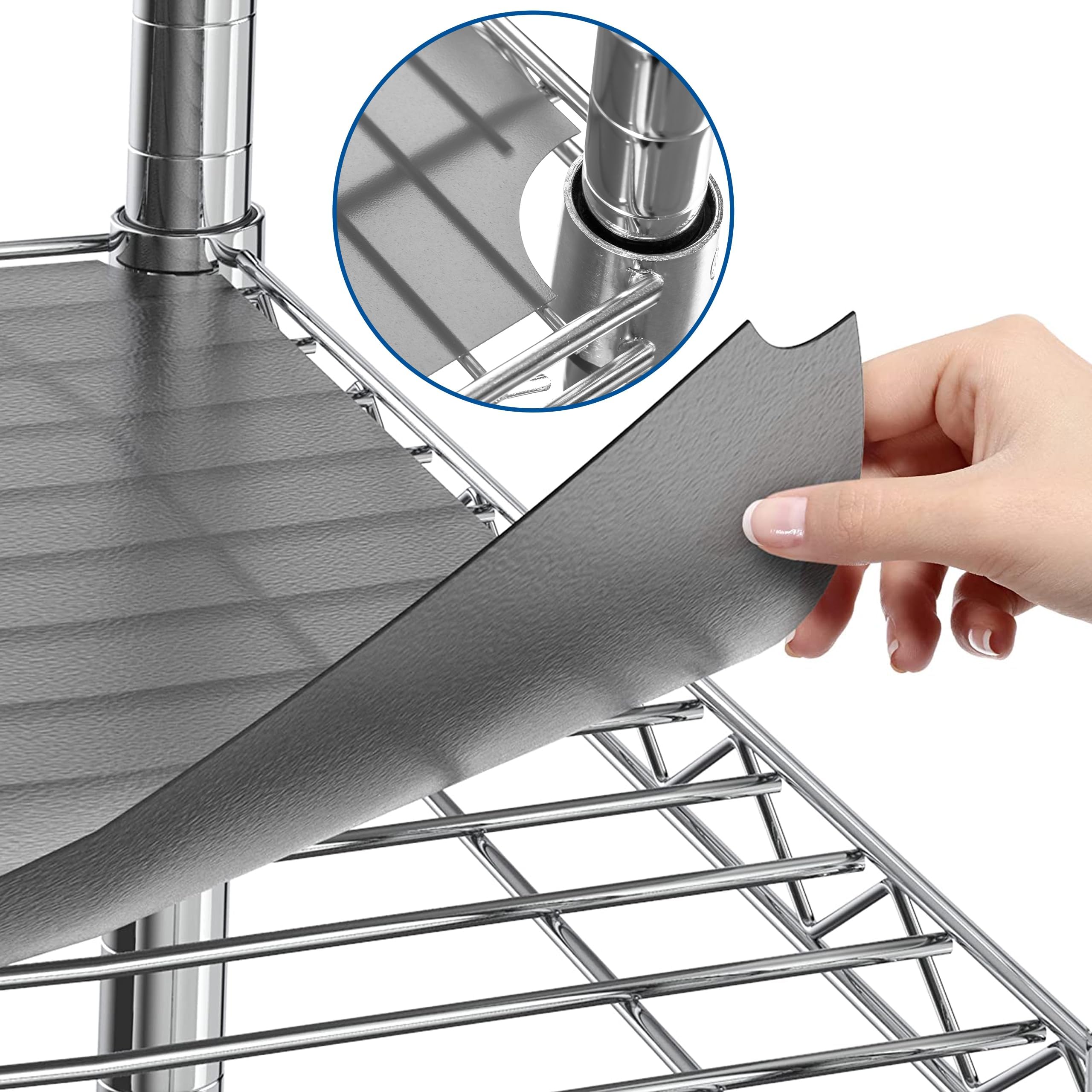Set of 4 Shelf Liners for Wire Shelf Liner- Long Lasting Premium Quality- Graphite 18 x 48