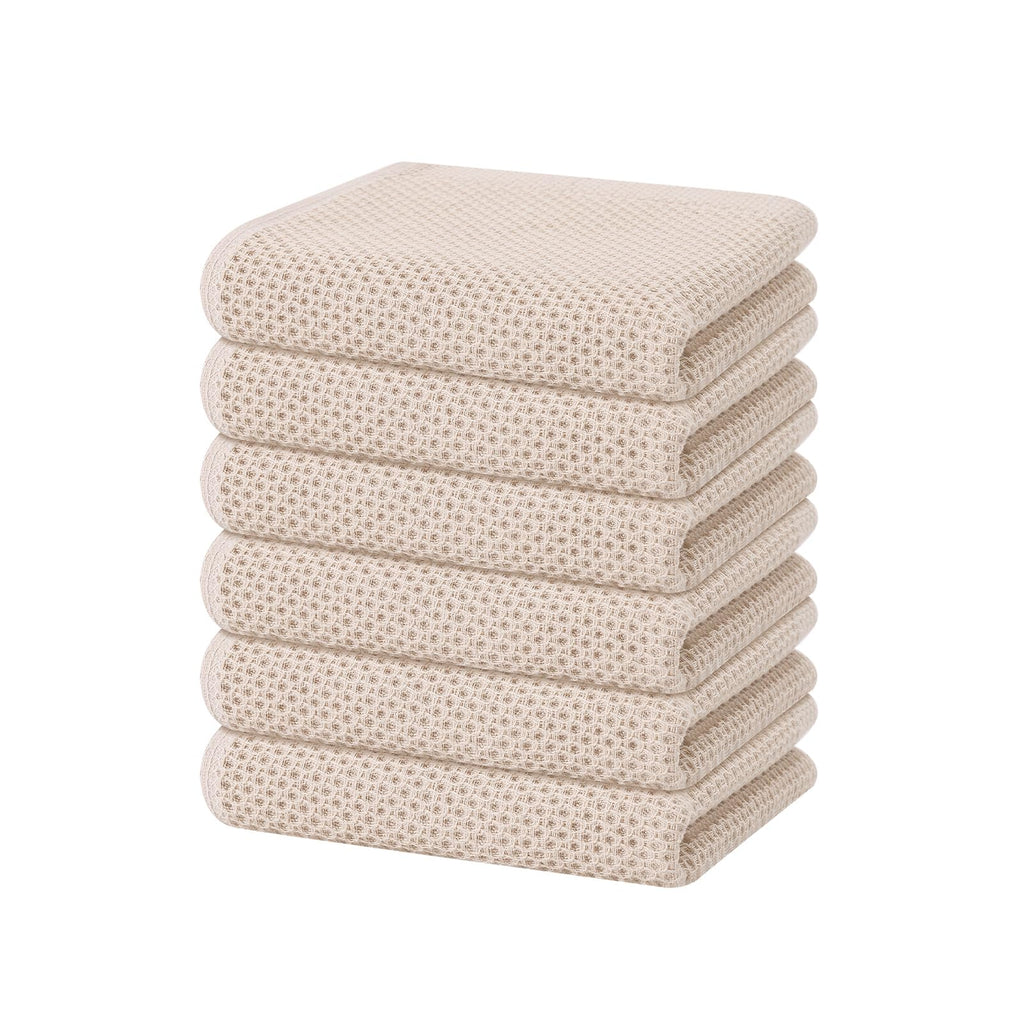 Homaxy 100% Cotton Waffle Weave Kitchen Dish Cloths, Ultra Soft Absorbent Quick Drying Dish Towels, 12 x 12 Inches — 13 x 28 - 12 Pack — 13 x 28 - 6 Pack