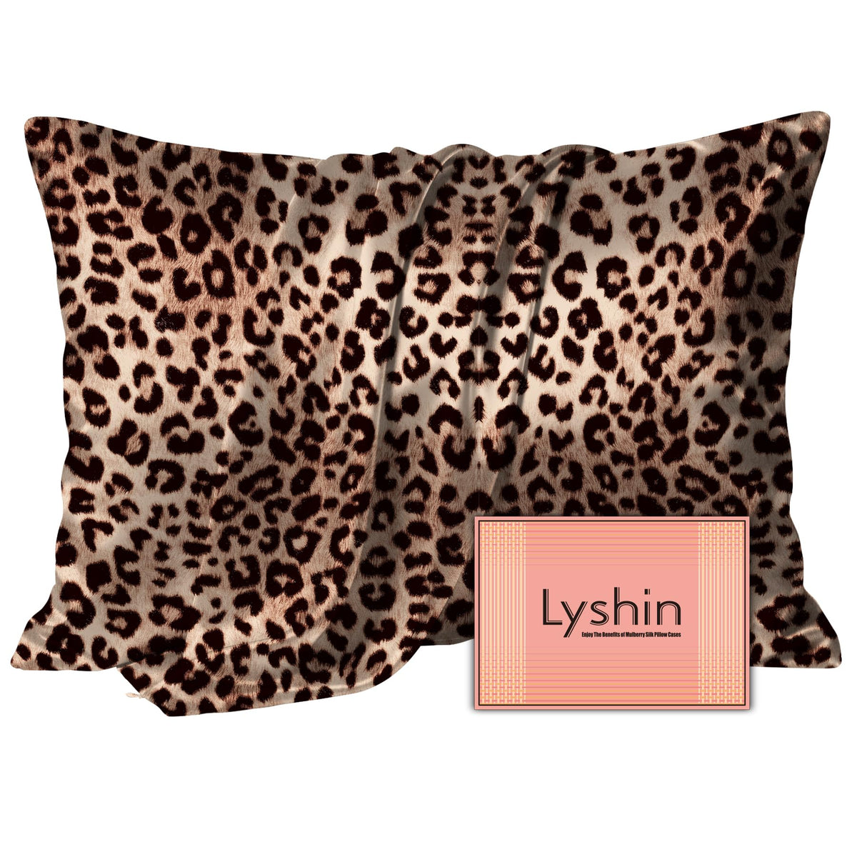 LYSHIN Silk Pillow Cases Standard Size with Hidden Zipper, Silver Grey
