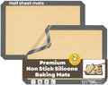 Silicone Baking Mat 2 Pack, Half Sheet 16.5 x 11.6, Non-Stick Liner for Oven