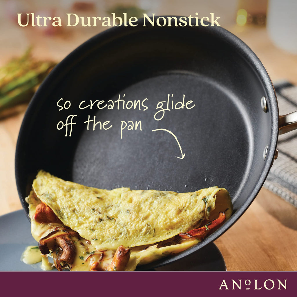 Anolon Advanced Home Hard-Anodized Nonstick Sauce pot with Lid, 4.5-Quart, Moonstone