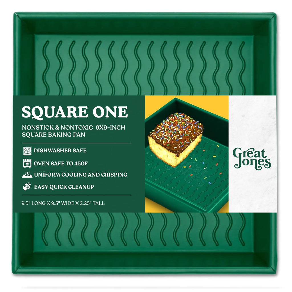 Great Jones Nonstick 9.5x9.5 Inch Square Baking Pan (Broccoli) - Non Toxic