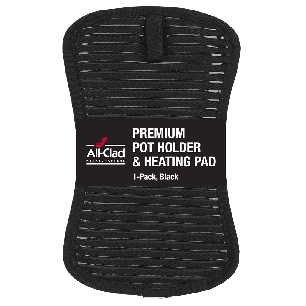 All-Clad Premium Pot Holder & Heating Pad, (1-Pack) Heat Resistant to 500 Degrees, 100% Cotton 10"x6.25" for Kitchen and Barbeque, Chili Red