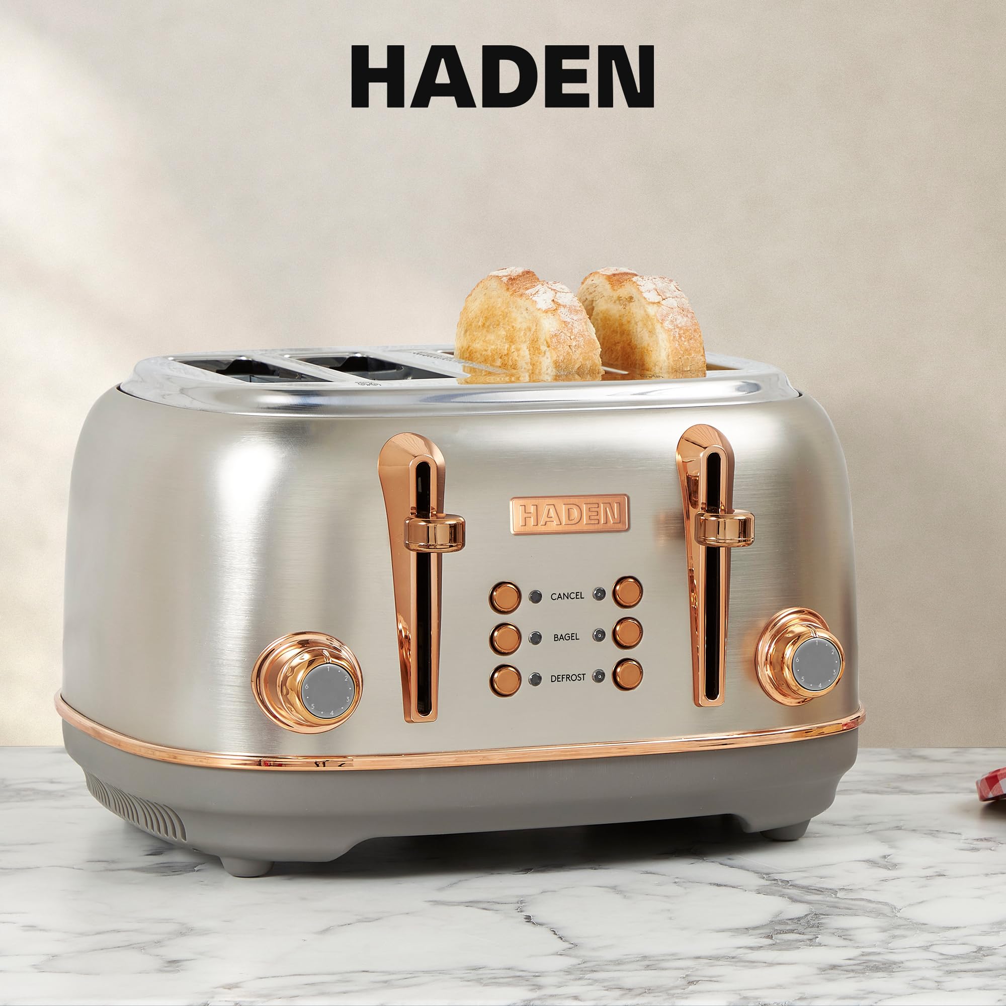 Haden Heritage 4 Slice Wide Slot Stainless Steel Toaster
