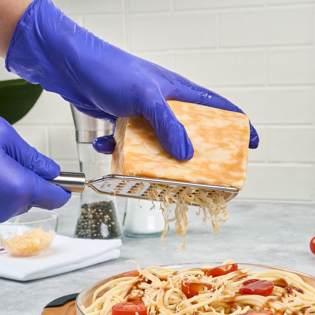 Restaurantware Stainless Steel Coarse Cheese Grater - German Standard Lemon Zester with Ergonomic Handle, Sharp Blades, Dishwasher Safe - Handheld Kitchen Grater for Parmesan, Garlic, Ginger