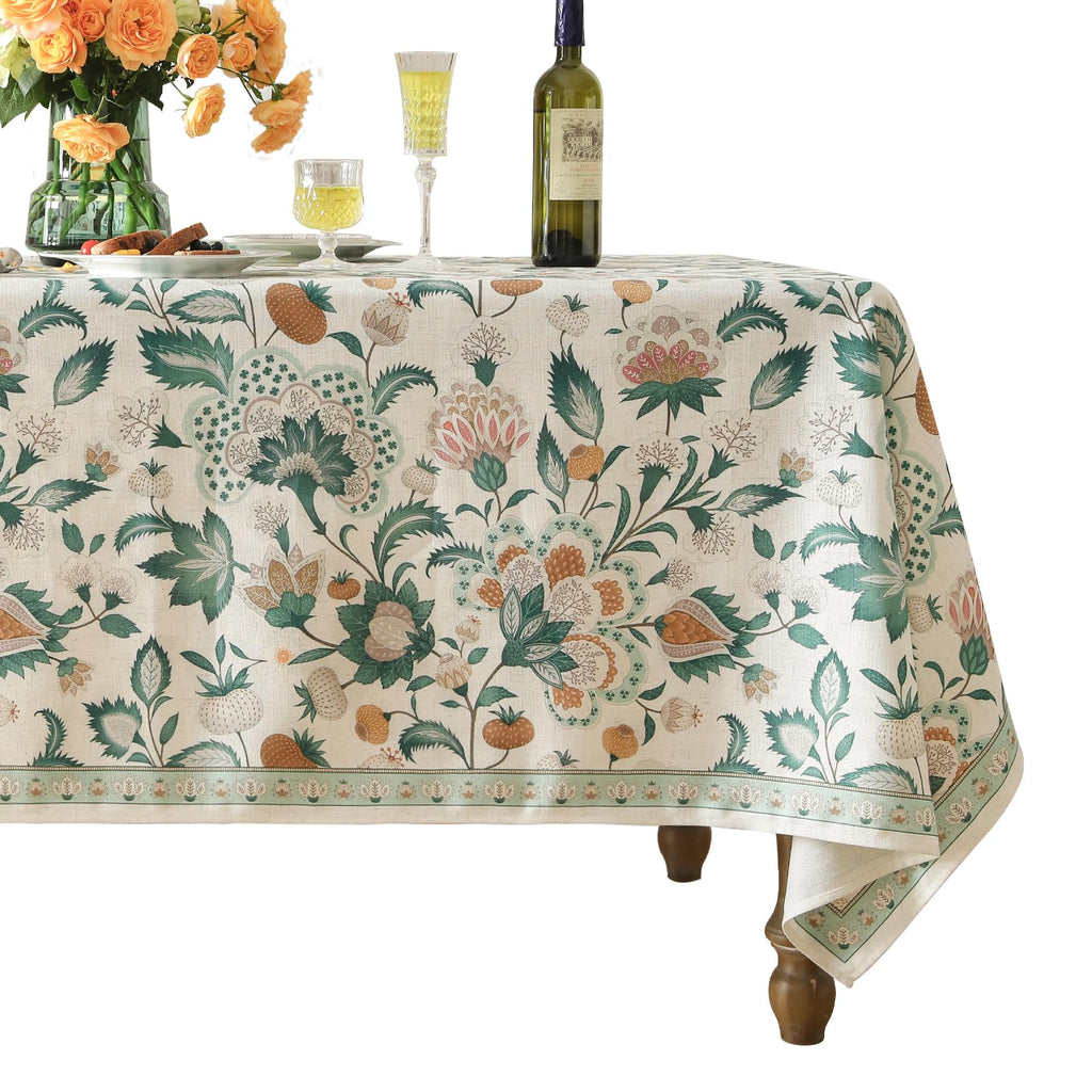 patdrea Vintage French Linen Tablecloth,Rectangular,87"x63"-Kulom A