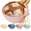 4-Pack Reinforced Silicone Banneton Bread Proofing Baskets for Sourdough, 9" Round Non-Stick Proofing Bowls with Dual Handles, Built-In Rim Support, Oven, Freezer & Dishwasher Safe, Foldable, BPA Free