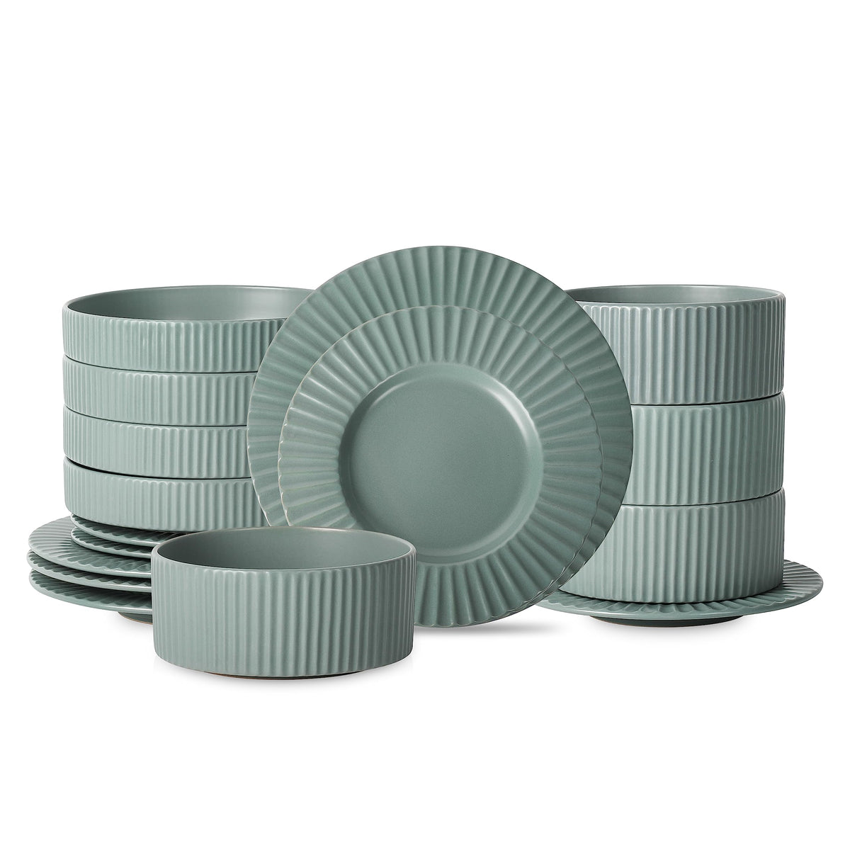 Christian Siriano Lusso 16-Piece Dinnerware Set Stoneware, Redwood
