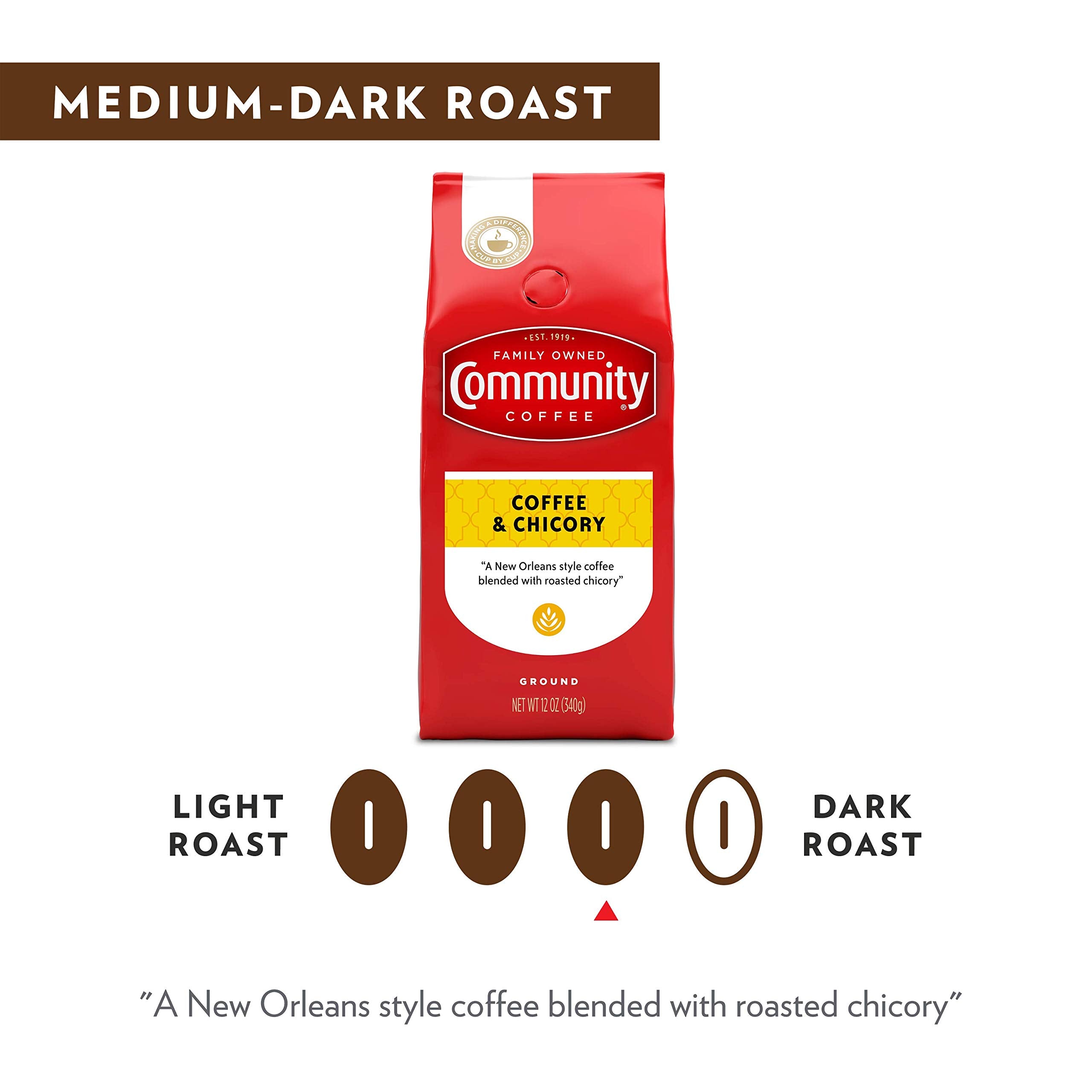 Community Coffee Coffee & Chicory Blend 32 Ounces, Medium Dark Roast Ground Coffee, 32 Ounce Bag (Pack of 1)