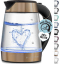 Zulay Kitchen Fast Boiling Electric Water Kettle - 1.7L, 1500W, Auto Shut-Off for Overboil & Boil Dry Protection, Cool-Touch Handle, 360° Base - Rapid Teapot Boiler For Coffee & Tea - Black Copper