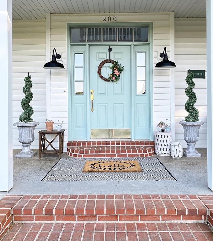 Steel Lighting Co. Gardena Barn Light | Outdoor Wall Mounted | 16" Dome | | Farmhouse Light Made in America | Matte Black Exterior/Matte Black Interior
