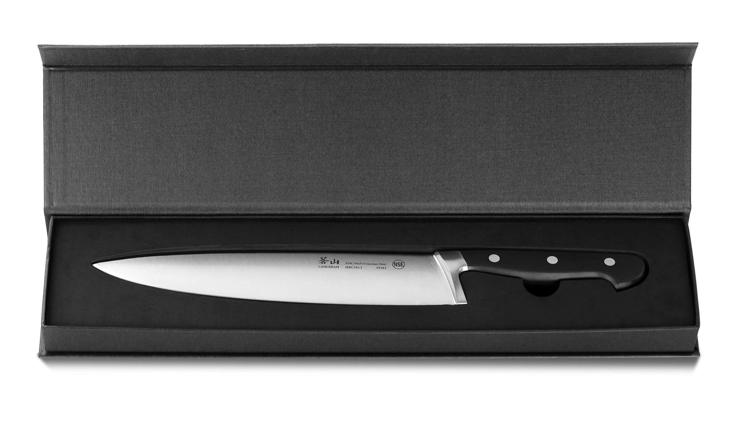 Cangshan V2 Series 59182 German Steel Forged Chef Knife, 9.5-Inch