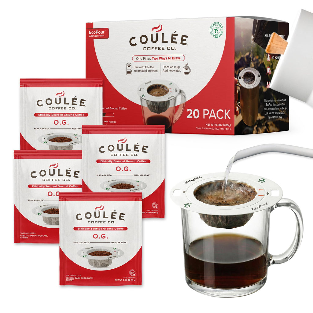 Coulée EcoPour Coffee Variety Pack, Single Serve, 4 Flavors, 20 Pack