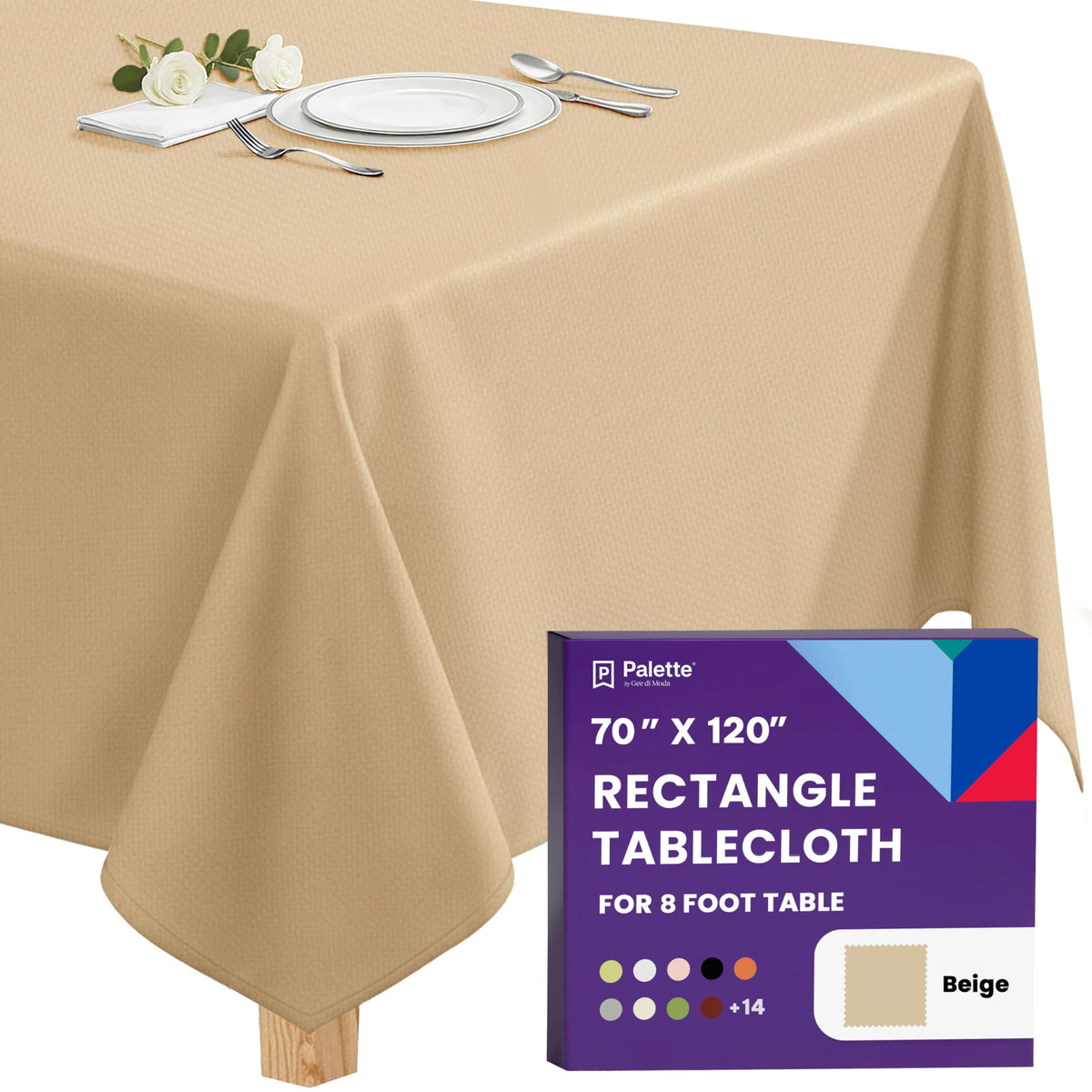 Gee Di Moda Rectangle Tablecloth - 70 x 120 Inch Royal Blue Table Cloth for 6 or 8 Foot Rectangle Tables - Heavy Duty Washable Fabric - for Holiday Party, Dinner, Weddings, Baby Shower & Events