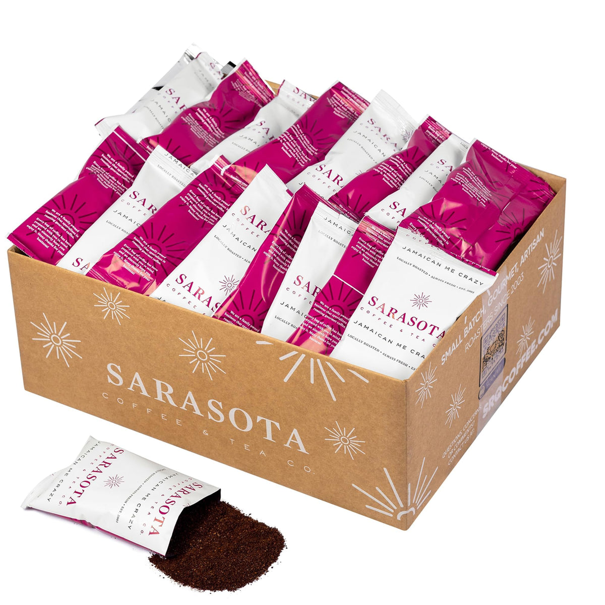 Coffee Packets Sampler – Coffee Variety Pack Ground Coffee Gift Set, Medium Dark & Flavored Roast, Low Acid Gourmet Pre-Measured Packs for 12-Cup Brewers, 2oz Individual Bags