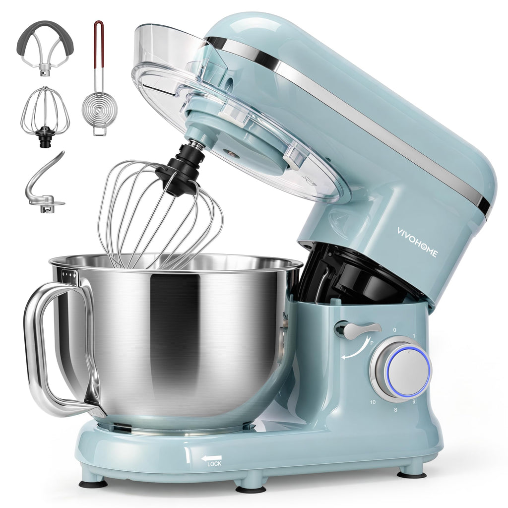 VIVOHOME Stand Mixer, 6-Quart Tilt-Head Kitchen Mixer with Bowl, Pink