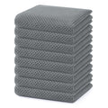 Homaxy 100% Cotton Waffle Weave Kitchen Dish Towels, Ultra Soft Absorbent Quick Drying Cleaning Towel, 13 x 28 Inches, 8-Pack, Grey